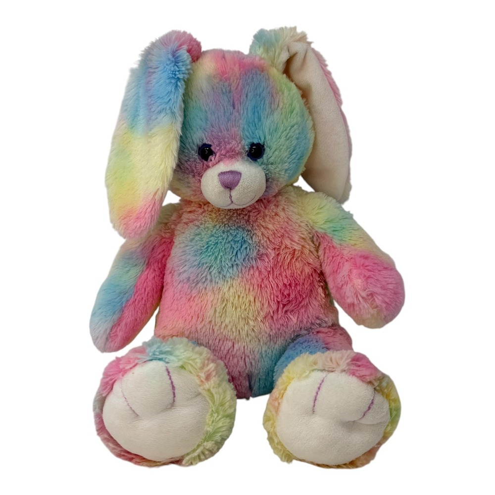 Build-A-Bear Plush Watercolor Bunny Rainbow 16" Tie Dye Easter Rabbit